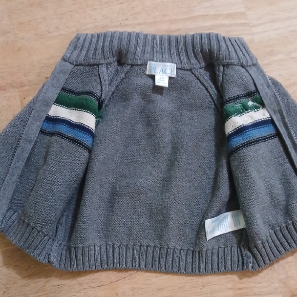 Kids Gray Sweater with Stripes - Picture 2 of 4
